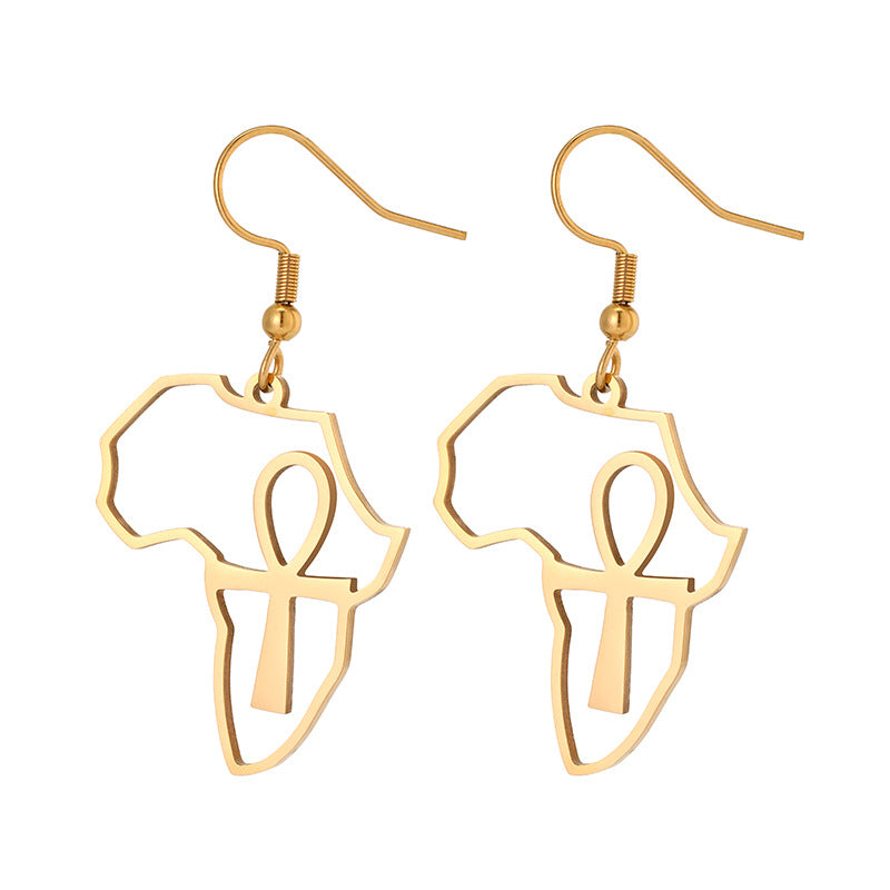 Fashion Hot Sale! Ankh in African Map Earrings