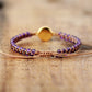 Stone Wrap Bracelets Femme Amethysts Opal String Braided Yoga Friendship Bracelet Bangle Bohemian Jewellery