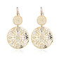 Womens Round Hollow Earrings Gold Filled Dangle Earrings Drop Earing Jewelry