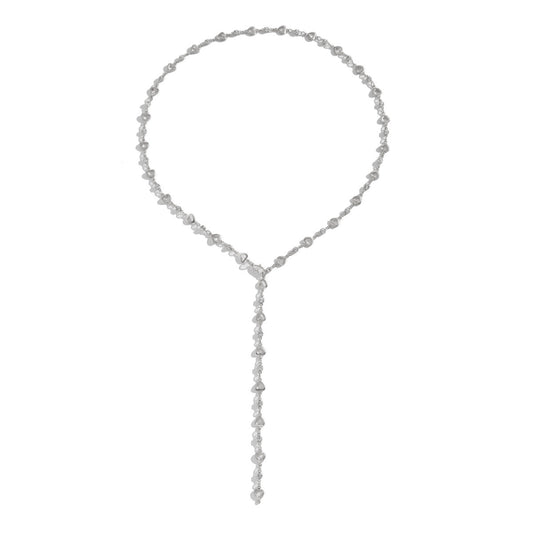 Fashion Stringed Pearls Y-shaped Necklace Cross