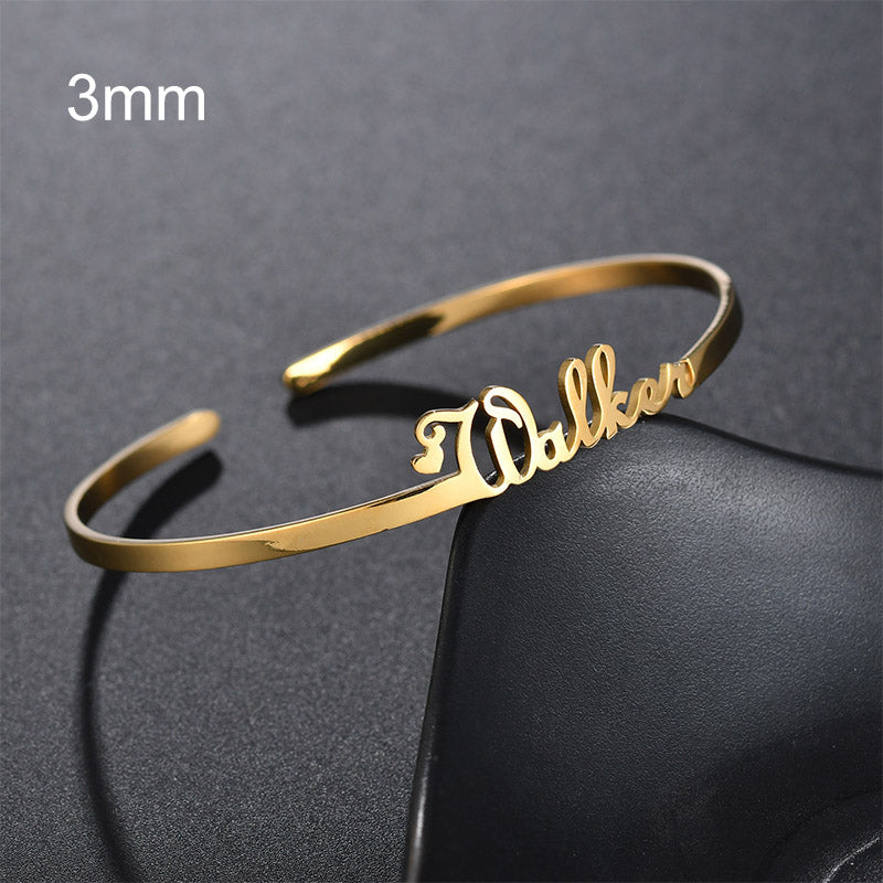 Customized Name Bracelet Personalized Custom Bangles Stainless Steel Jewelry