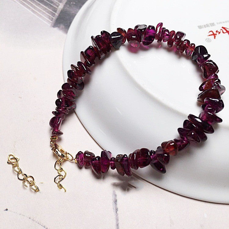 New Crystal Natural Garnet Bracelet Women