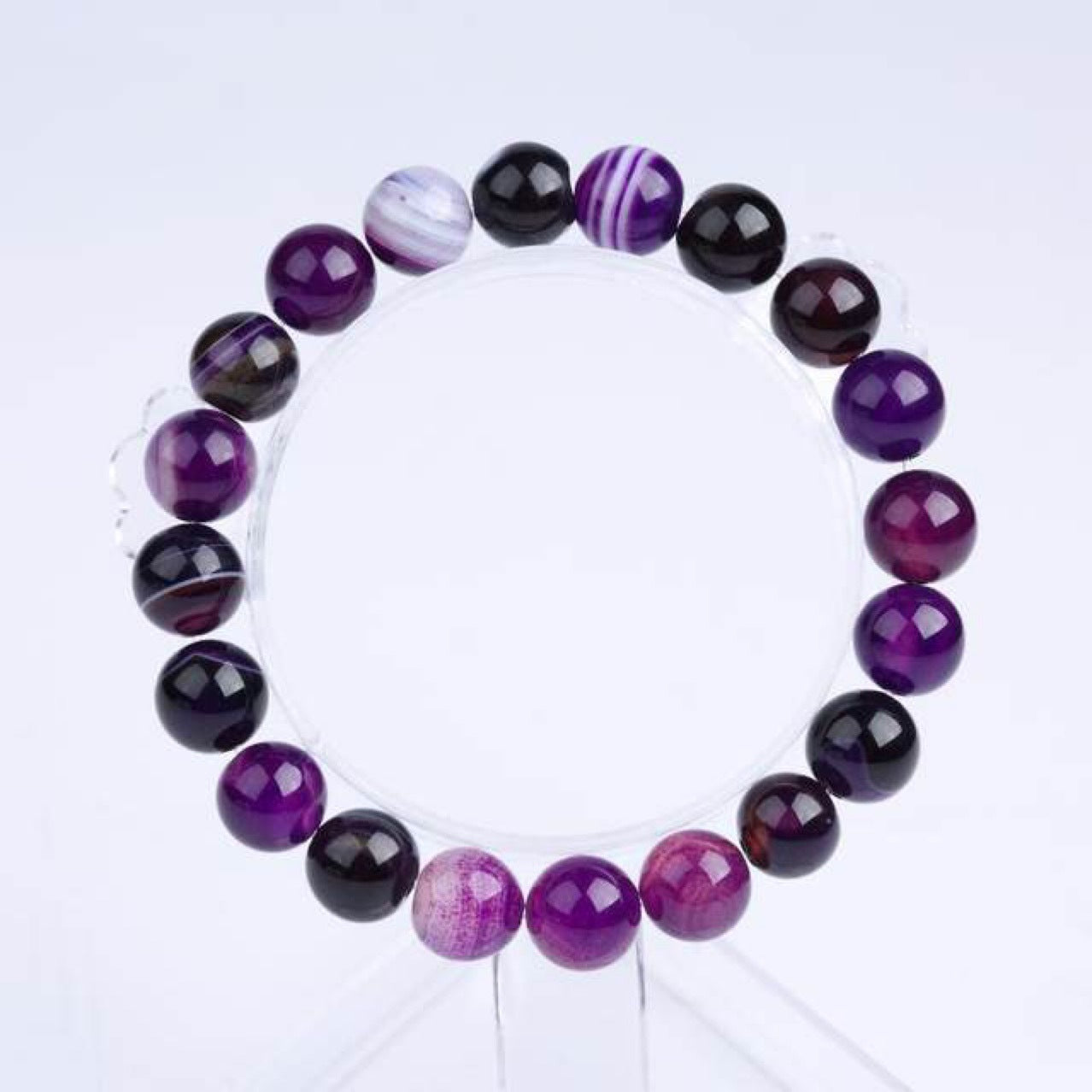 Bracelet En Pierre Naturelle Amethystos  Violet Pour Femme