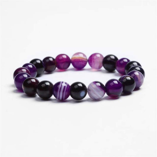 Bracelet En Pierre Naturelle Amethystos  Violet Pour Femme