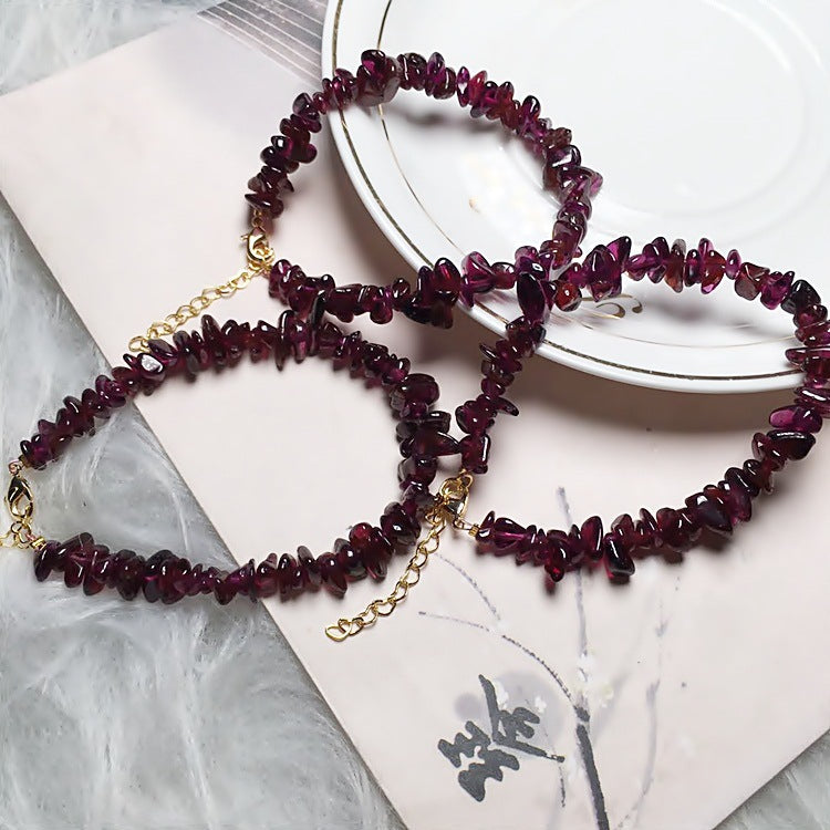 New Crystal Natural Garnet Bracelet Women