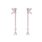 S925 Butterfly Zircon Tassel Earrings Women's Exquisite Long Earrings Jewelry