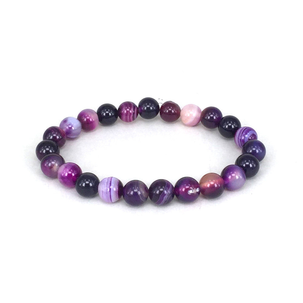 Bracelet En Pierre Naturelle Amethystos  Violet Pour Femme