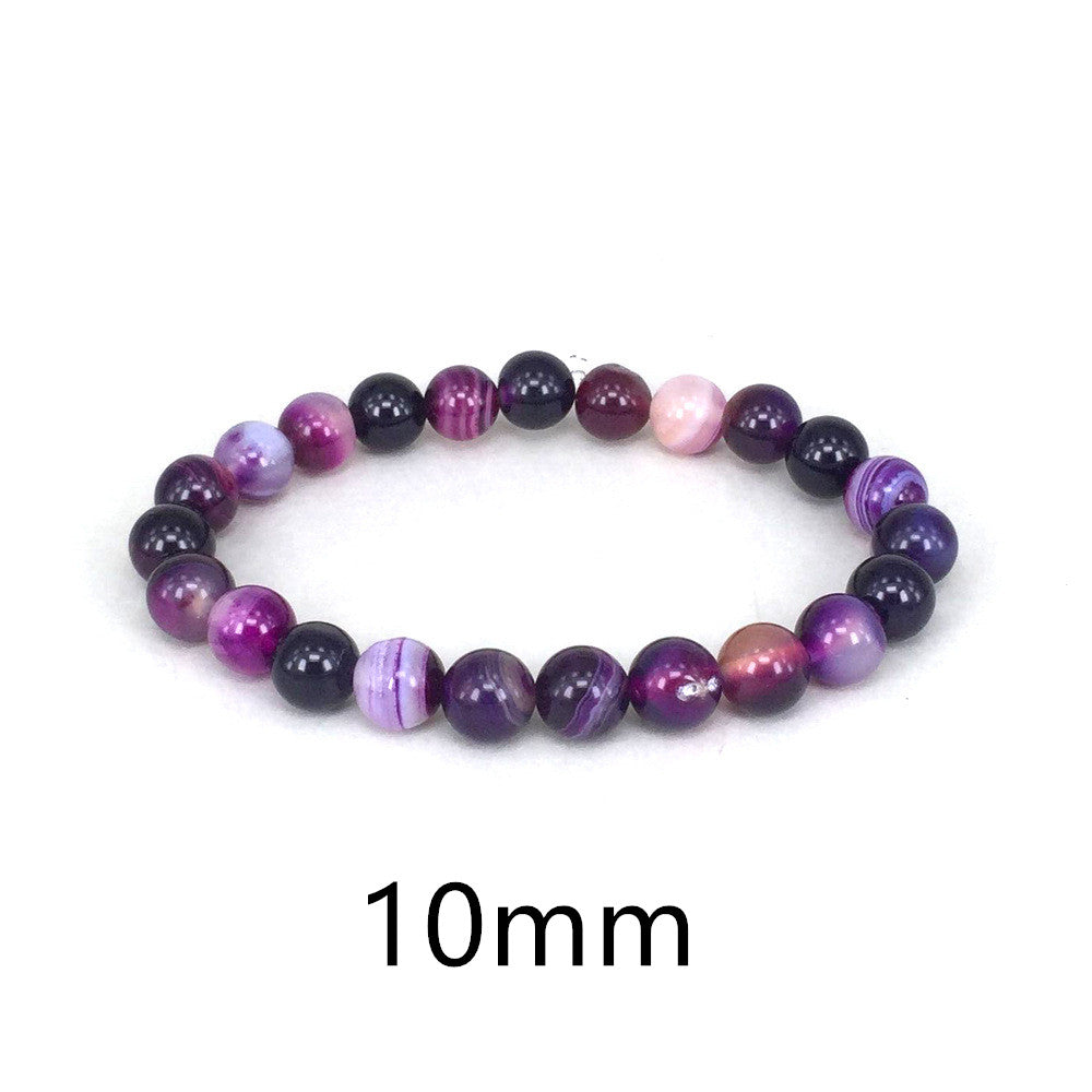 Bracelet En Pierre Naturelle Amethystos  Violet Pour Femme